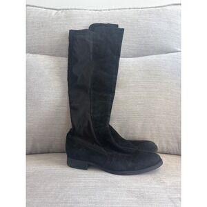 Audrey Brooke Astamela Black Suede Textile Over the Knee Boots Women's Size 8.5M